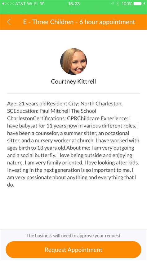 babysitter profile